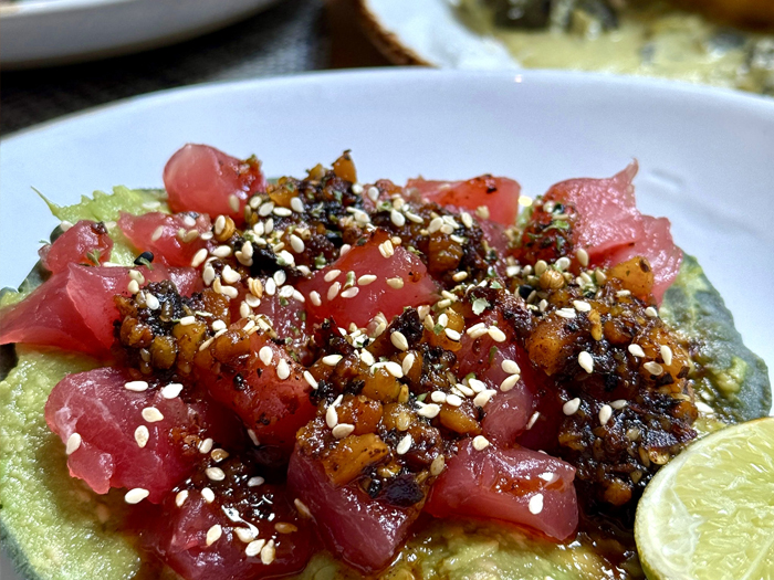 SS dinner ahi tuna tostada
